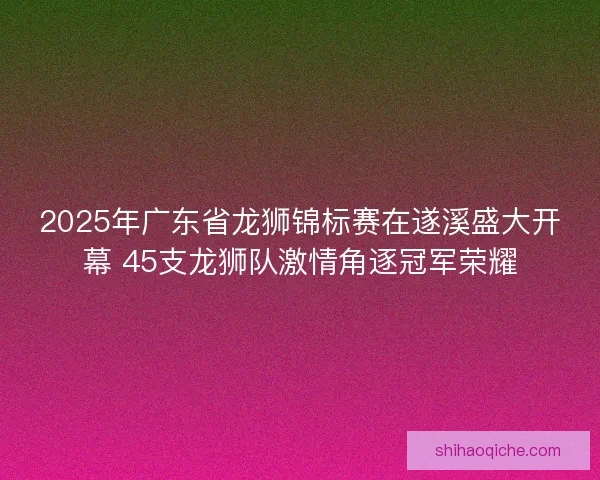 2025年广东省龙狮锦标赛在遂溪盛大开幕 45支龙狮队激情角逐冠军荣耀