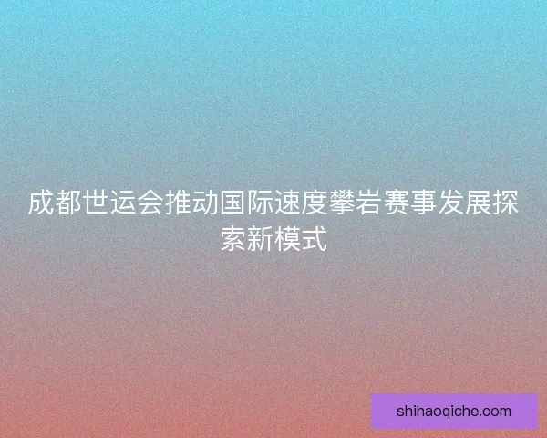 成都世运会推动国际速度攀岩赛事发展探索新模式 成都世运会推动国际速度攀岩赛事发展探索新模式